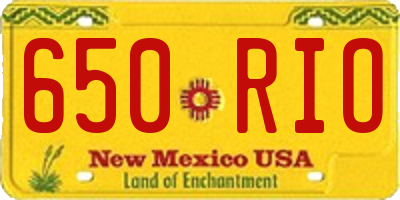 NM license plate 650RIO