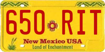 NM license plate 650RIT
