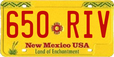 NM license plate 650RIV