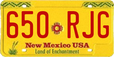 NM license plate 650RJG