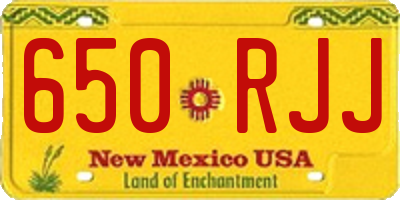 NM license plate 650RJJ