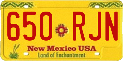 NM license plate 650RJN
