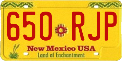 NM license plate 650RJP