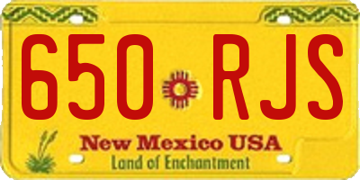 NM license plate 650RJS