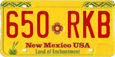 NM license plate 650RKB