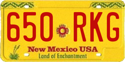 NM license plate 650RKG