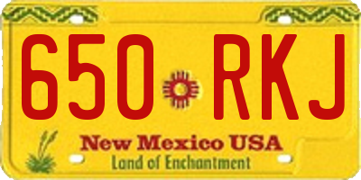NM license plate 650RKJ