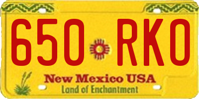 NM license plate 650RKO