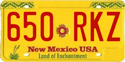 NM license plate 650RKZ