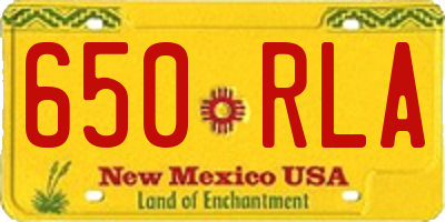 NM license plate 650RLA