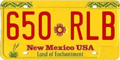 NM license plate 650RLB