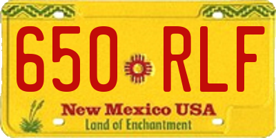 NM license plate 650RLF