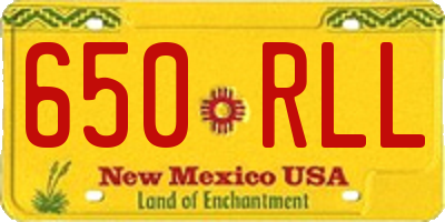 NM license plate 650RLL