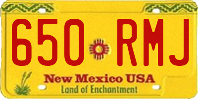 NM license plate 650RMJ