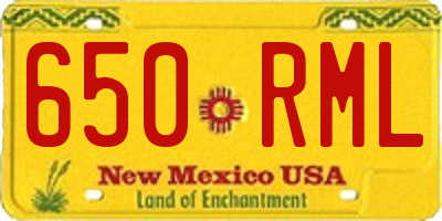 NM license plate 650RML