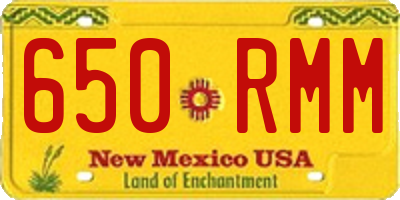 NM license plate 650RMM