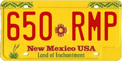 NM license plate 650RMP