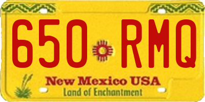 NM license plate 650RMQ