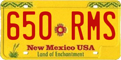 NM license plate 650RMS