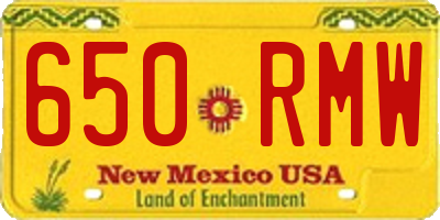 NM license plate 650RMW