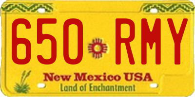 NM license plate 650RMY