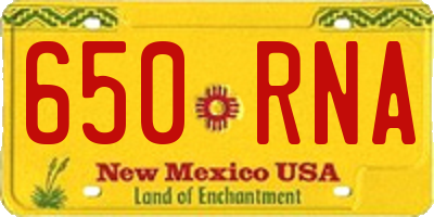 NM license plate 650RNA