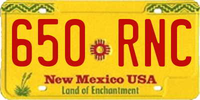 NM license plate 650RNC