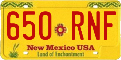 NM license plate 650RNF