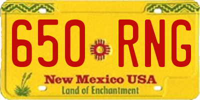 NM license plate 650RNG