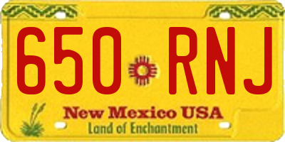 NM license plate 650RNJ