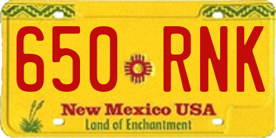 NM license plate 650RNK