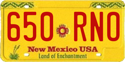 NM license plate 650RNO