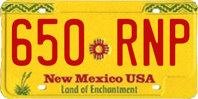 NM license plate 650RNP