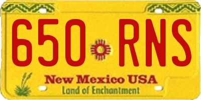 NM license plate 650RNS