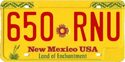 NM license plate 650RNU