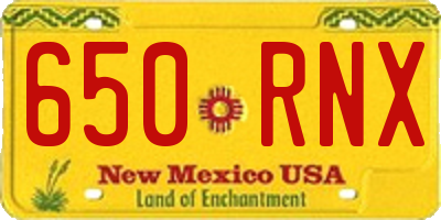NM license plate 650RNX