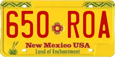 NM license plate 650ROA