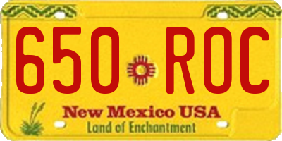 NM license plate 650ROC