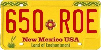 NM license plate 650ROE