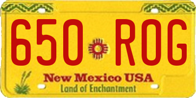 NM license plate 650ROG