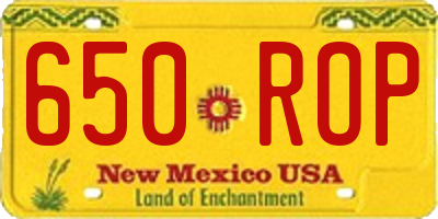 NM license plate 650ROP