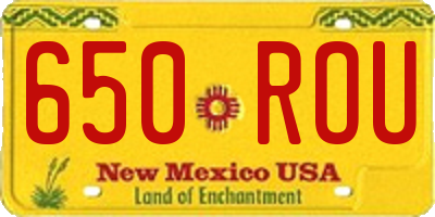 NM license plate 650ROU