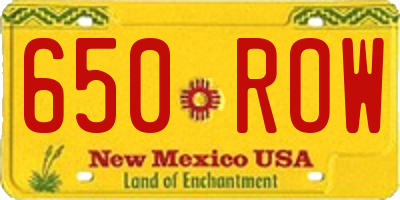 NM license plate 650ROW