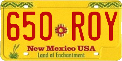 NM license plate 650ROY