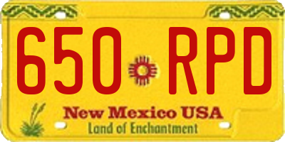 NM license plate 650RPD