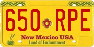 NM license plate 650RPE