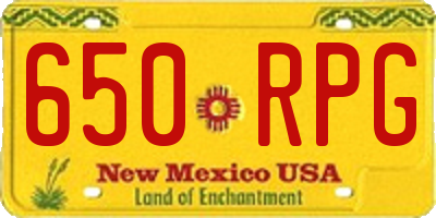 NM license plate 650RPG