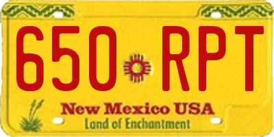 NM license plate 650RPT
