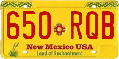 NM license plate 650RQB