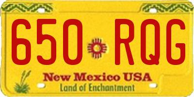 NM license plate 650RQG